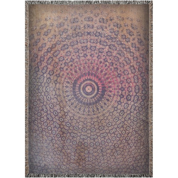 Bohemian Mandala Woven Blanket or Wall Tapestry - Picture 4 of 4